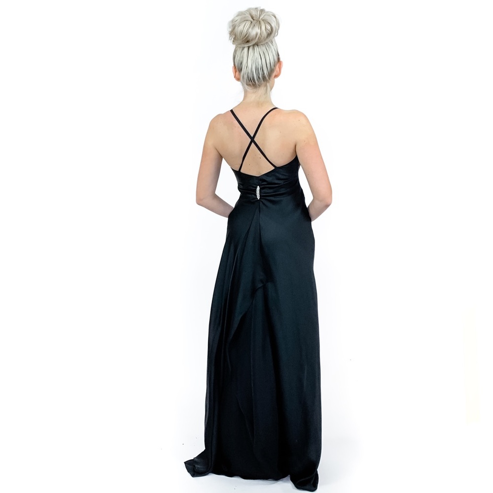 Black Simple Bridesmaid Prom Dress Davids Bridal - Picture 3 of 8